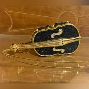 JUDITH LEIBER CELLO VIOLIN CLUTCH BAG PURSE